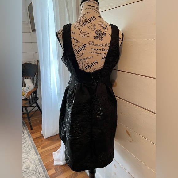 Maeve by Anthropologie Jacquard mini dress, black size 6, EUC, has pockets - Picture 4 of 9